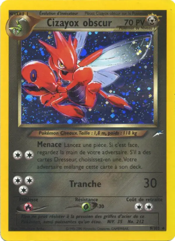 Carte Pokémon Cizayox obscur #9 — Neo Destiny