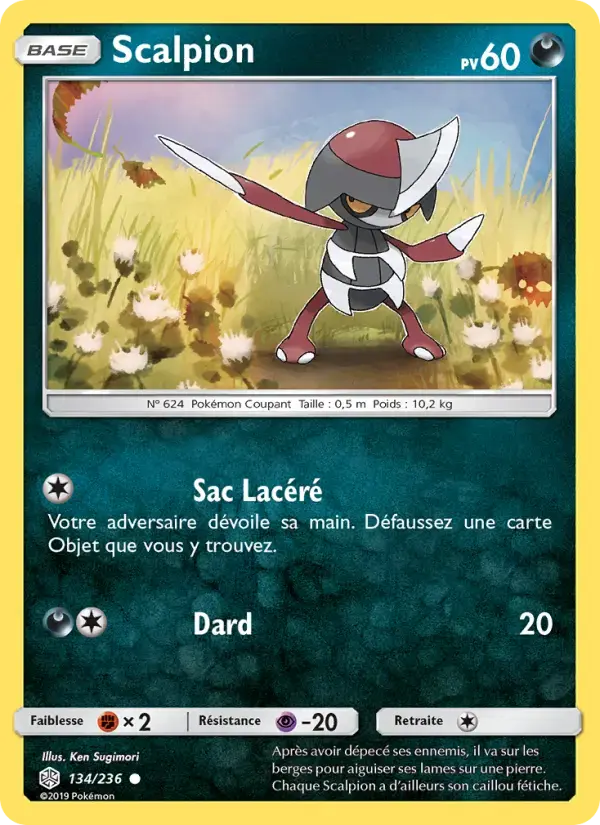 Carte Pokémon Scalpion #134 — Éclipse Cosmique