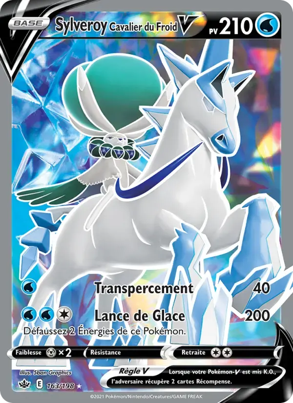 Carte Pokémon Sylveroy Cavalier du Froid V #163 — Règne de Glace
