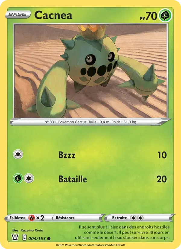 Carte Pokémon Cacnea #4 — Styles de Combat