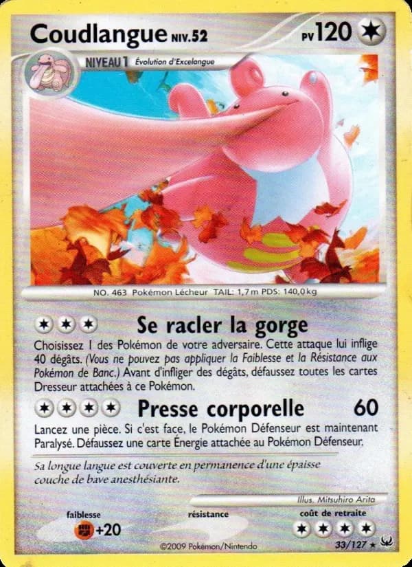 Carte Pokémon Coudlangue #33 — Platine