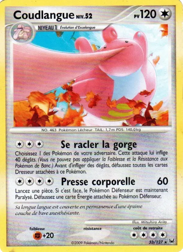Carte Pokémon Coudlangue #33 — Platine