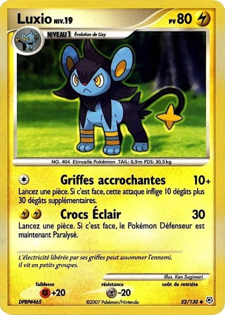 Carte Pokémon Luxio #52 — Diamant et Perle