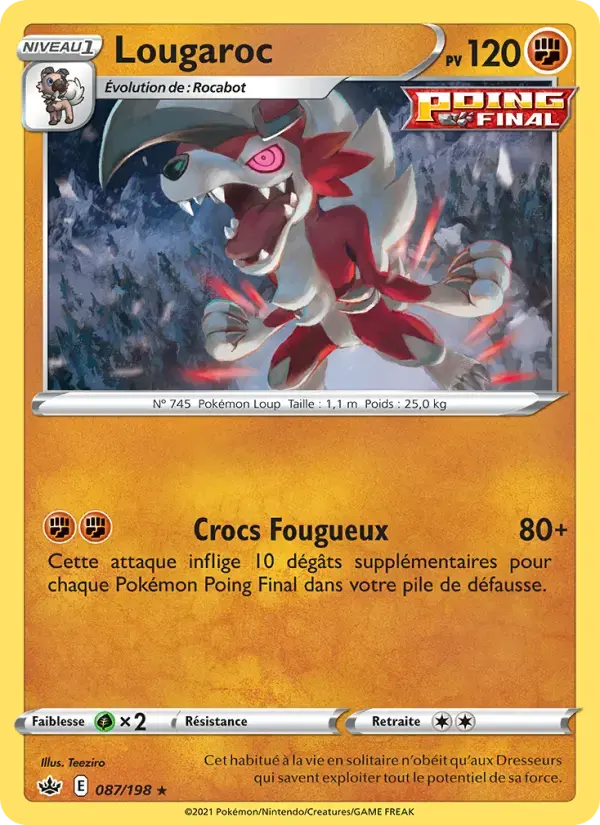 Carte Pokémon Lougaroc #87 — Règne de Glace