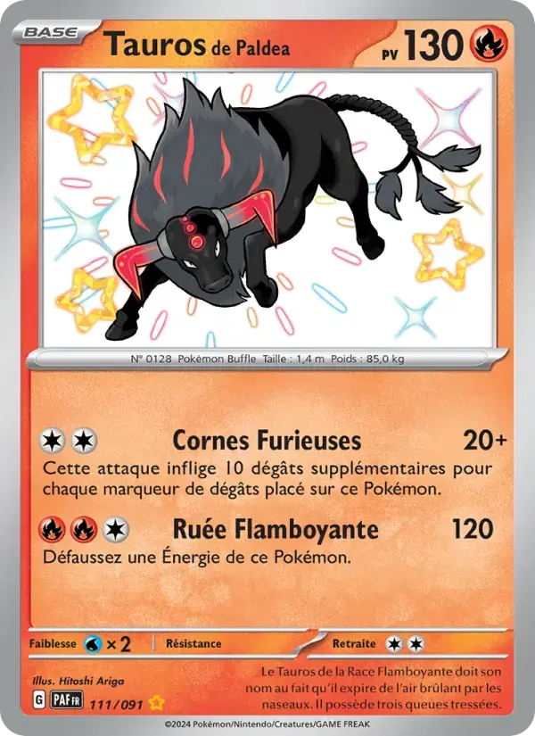Carte Pokémon Tauros de Paldea #111 — Destinées de Paldea