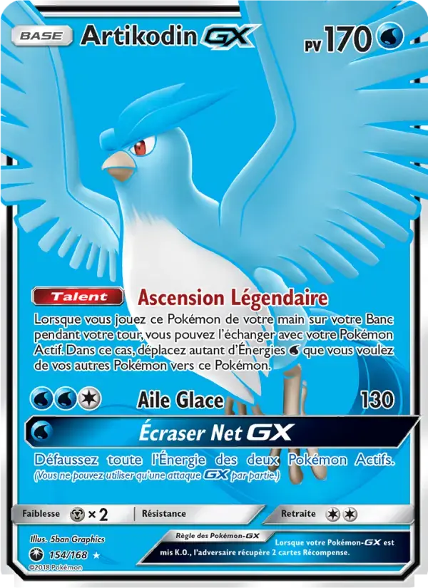 Carte Pokémon Artikodin GX #154 — Tempête Céleste