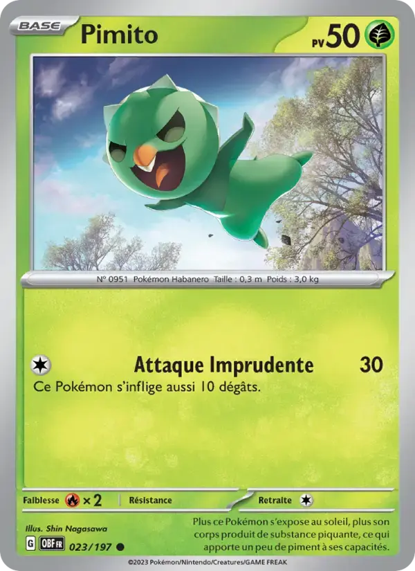 Carte Pokémon Pimito #023 — Flammes Obsidiennes