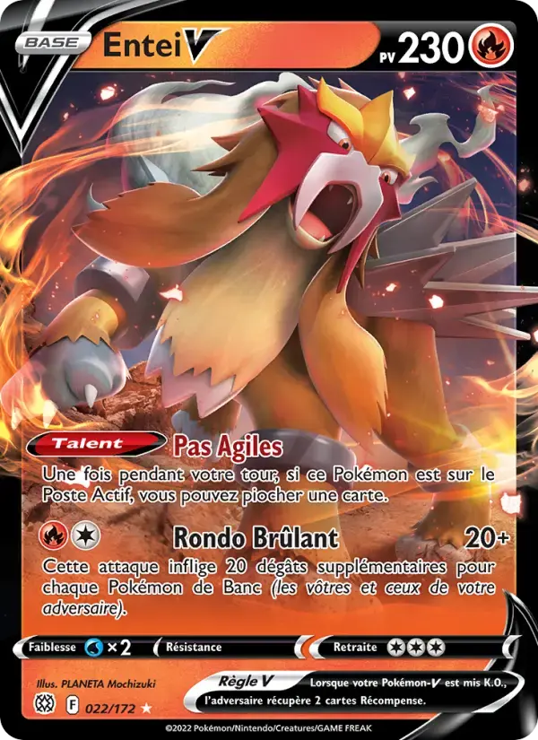 Carte Pokémon Entei V #022 — Stars Étincelantes