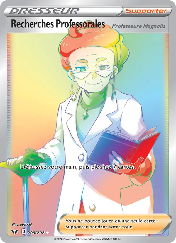 Carte Pokémon Recherches Professorales (Professeure Magnolia) #209 — Épée et Bouclier
