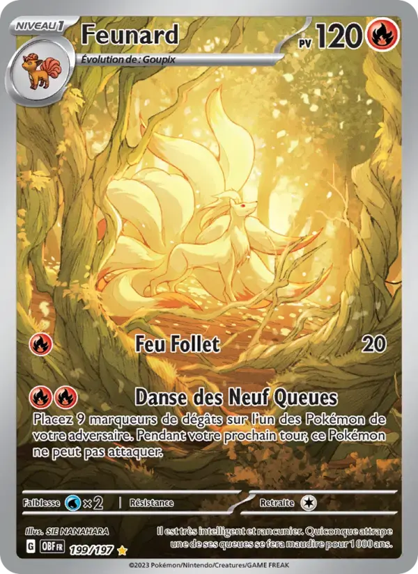 Carte Pokémon Feunard #199 — Flammes Obsidiennes