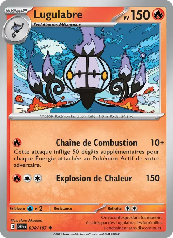 Carte Pokémon Lugulabre #038 — Flammes Obsidiennes