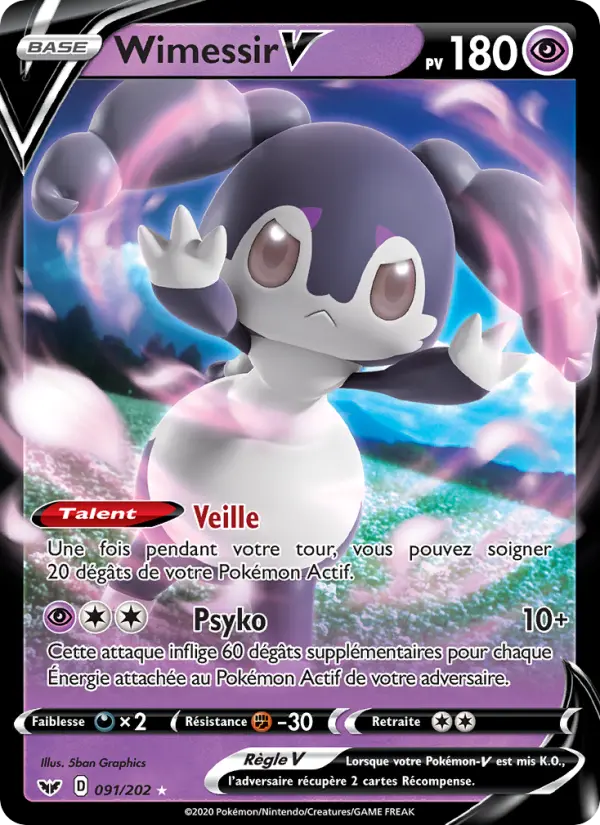 Carte Pokémon Wimessir V #91 — Épée et Bouclier