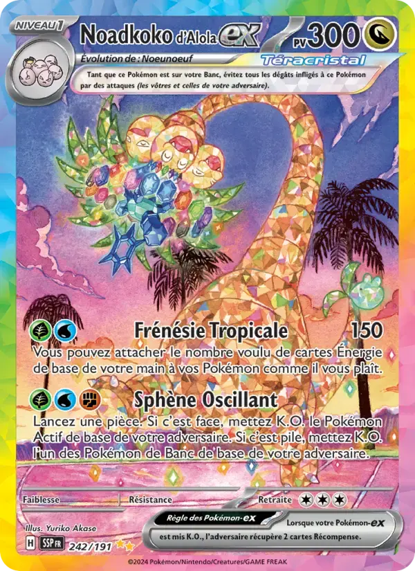Carte Pokémon Noadkoko d'Alola-ex #242 — Étincelles Déferlantes