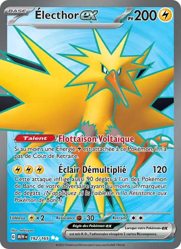 Carte Pokémon Électhor-ex #192 — Pokémon 151