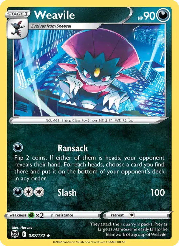 Weavile #087 — Brilliant Stars