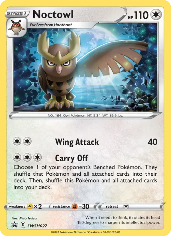Carte Pokémon Noctowl #SWSH027 — Promos Épée et Bouclier