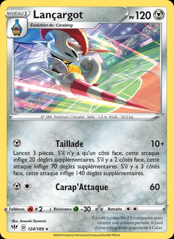 Carte Pokémon Lançargot #124 — Ténèbres Embrasées