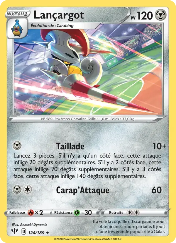 Carte Pokémon Lançargot #124 — Ténèbres Embrasées