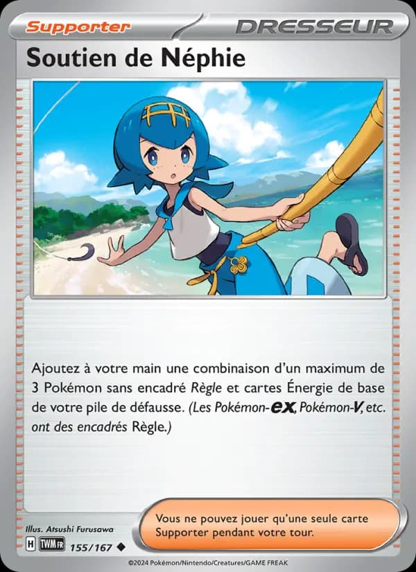 Carte Pokémon Soutien de Néphie #155 — Mascarade Crépusculaire