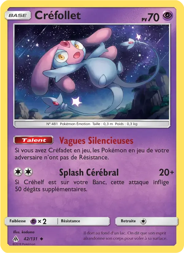 Carte Pokémon Créfollet #42 — Lumière Interdite