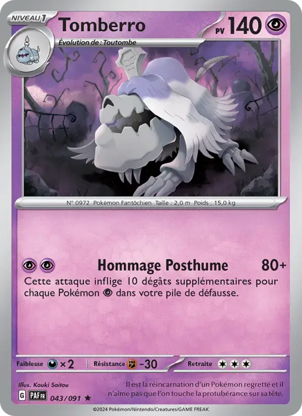 Carte Pokémon Tomberro #043 — Destinées de Paldea