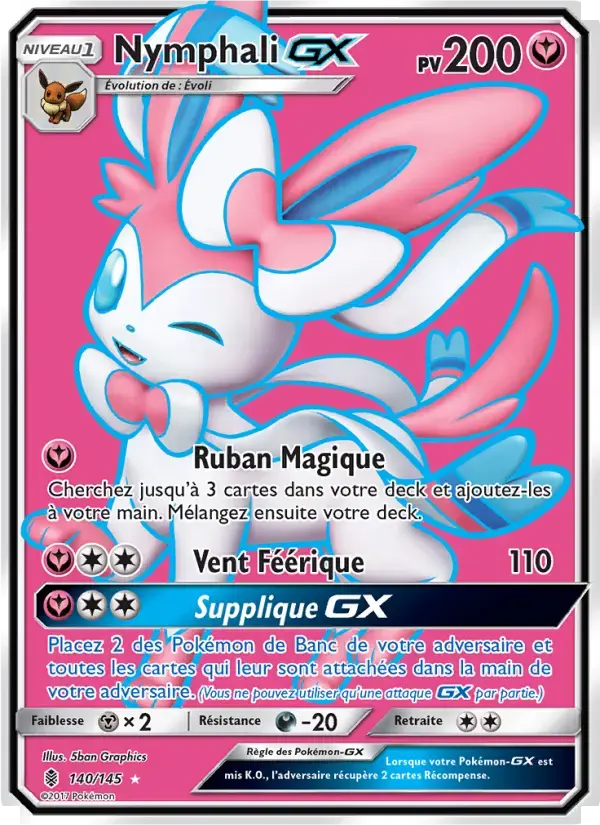 Carte Pokémon Nymphali GX #140 — Gardiens Ascendants