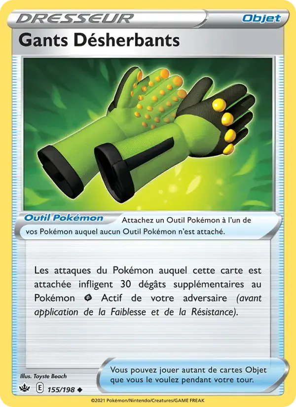 Carte Pokémon Gants Désherbants #155 — Règne de Glace
