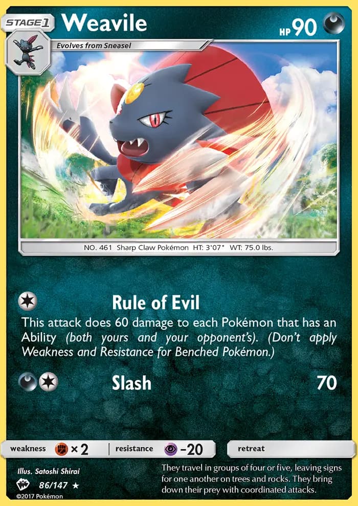 Weavile #86 — Burning Shadows