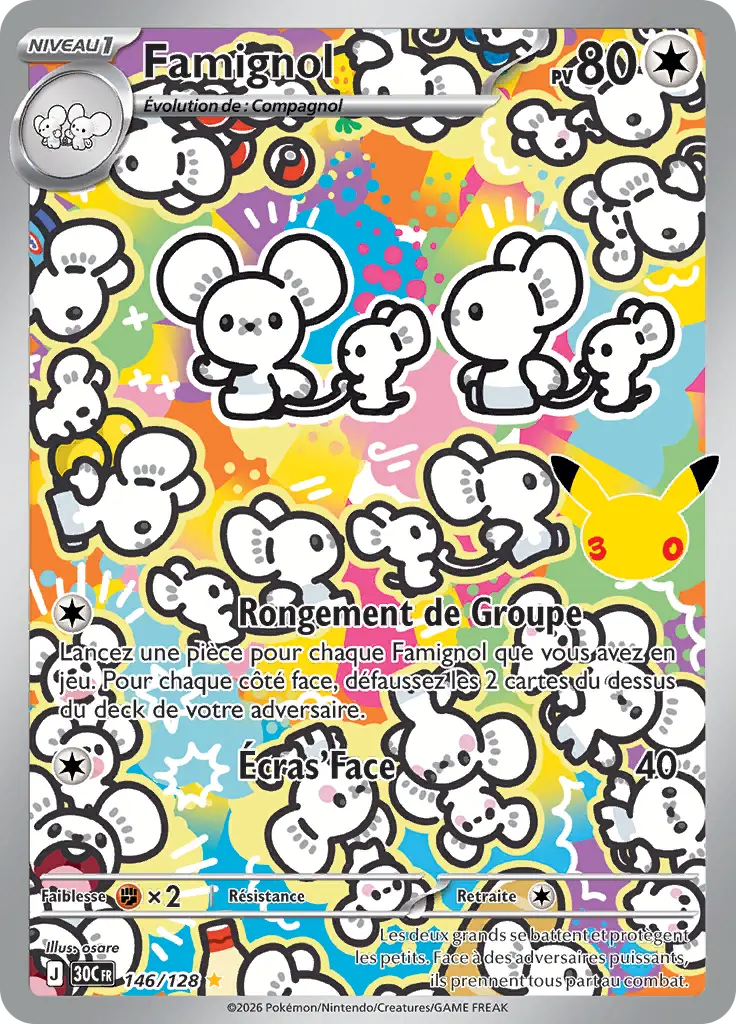 Carte Pokémon Famignol #146 — 30ᵉ Anniversaire