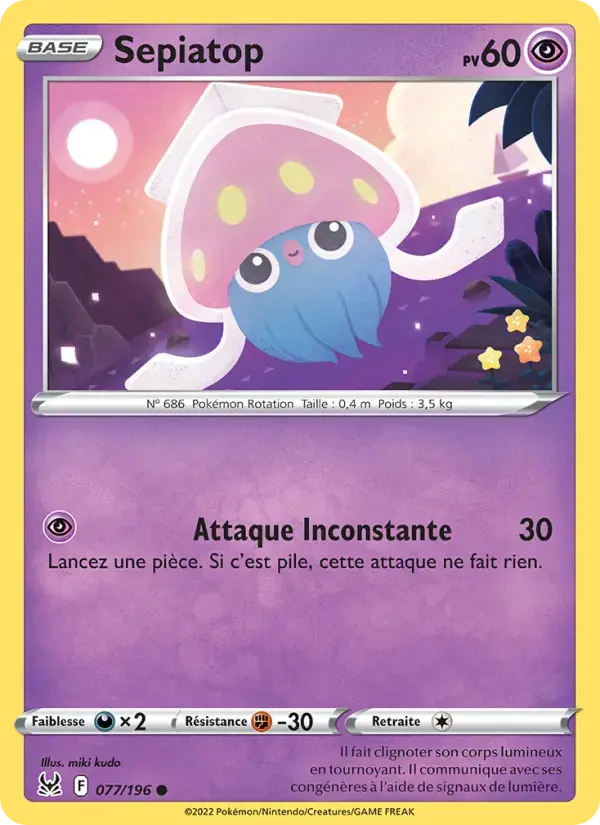 Carte Pokémon Sepiatop #077 — Origine Perdue
