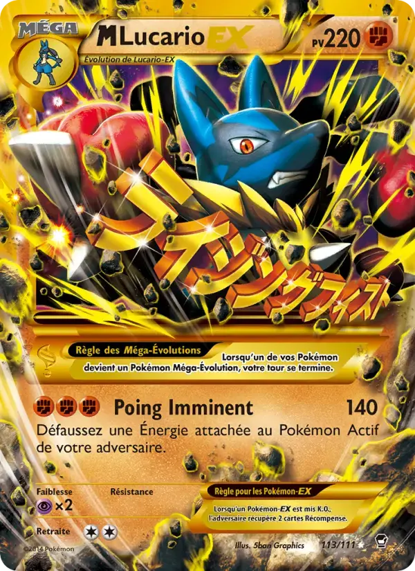 Carte Pokémon M-Lucario EX #113 — Poings Furieux