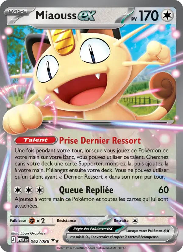 Carte Pokémon Miaouss-ex #062 — Équilibre Parfait