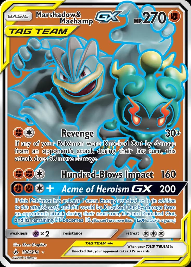 Marshadow & Machamp GX #198 — Unbroken Bonds