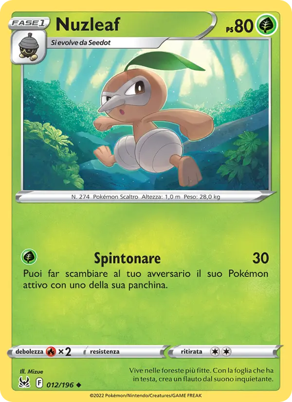 Carte Pokémon Pifeuil #012 — Origine Perdue