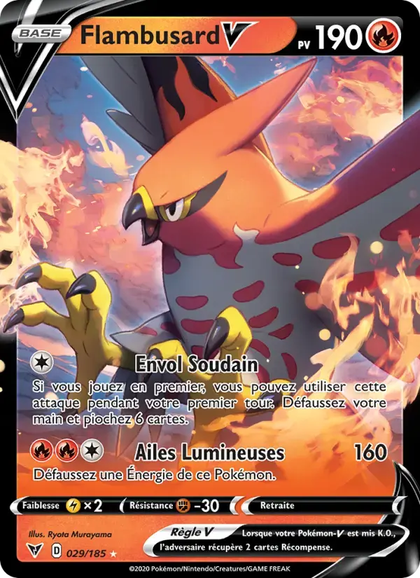 Carte Pokémon Flambusard V #29 — Voltage Éclatant