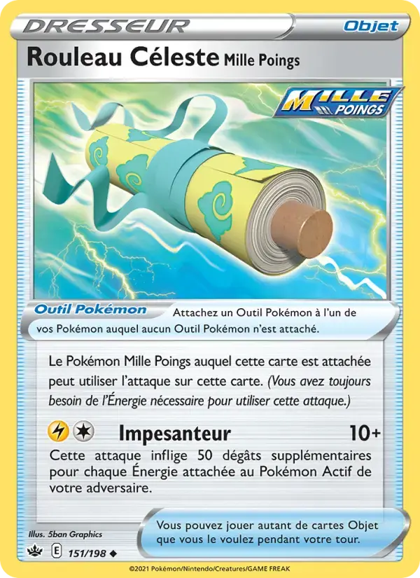 Carte Pokémon Rouleau Céleste Mille Poings #151 — Règne de Glace