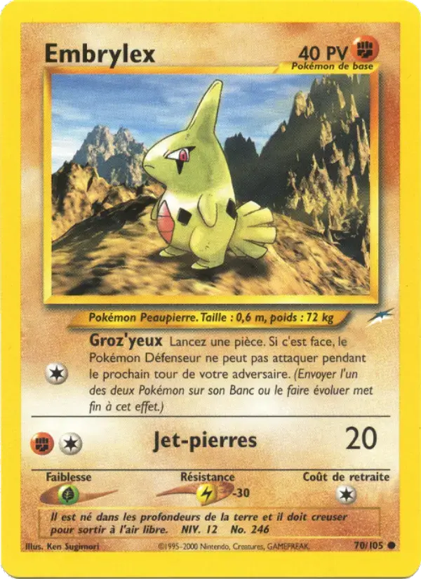 Carte Pokémon Embrylex #70 — Neo Destiny