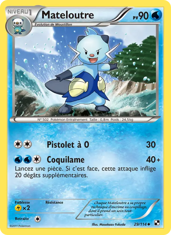 Carte Pokémon Mateloutre #29 — Noir et Blanc