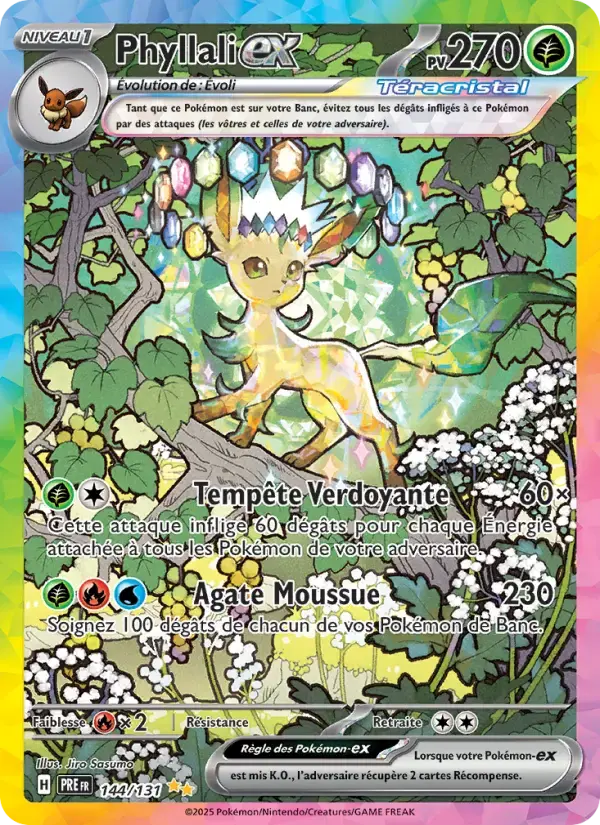 Carte Pokémon Phyllali-ex #144 — Évolutions Prismatiques