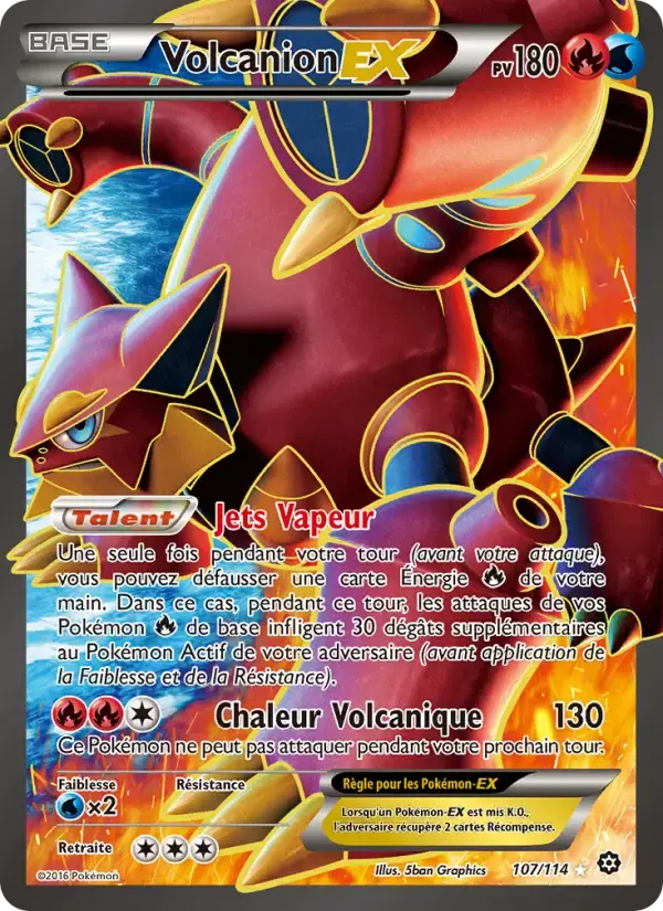 Carte Pokémon Volcanion EX #107 — Offensive Vapeur