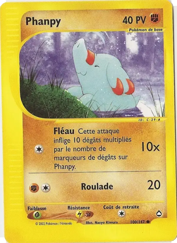 Carte Pokémon Phanpy #100 — Aquapolis