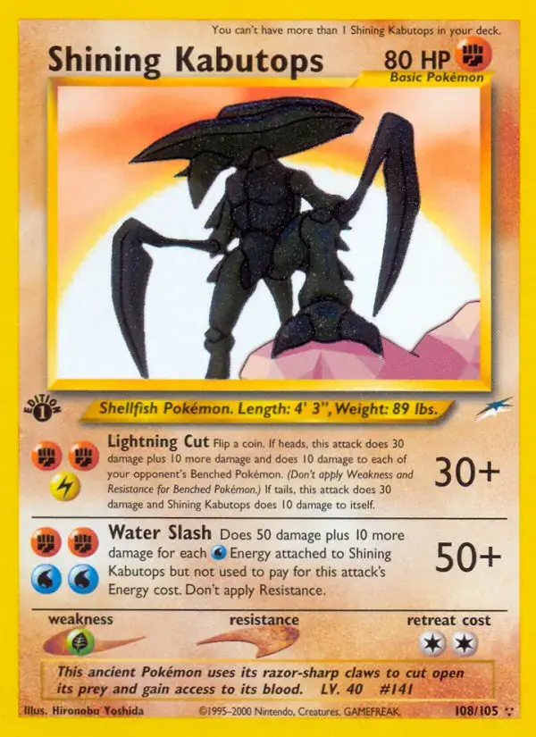 Shining Kabutops #108 — Neo Destiny