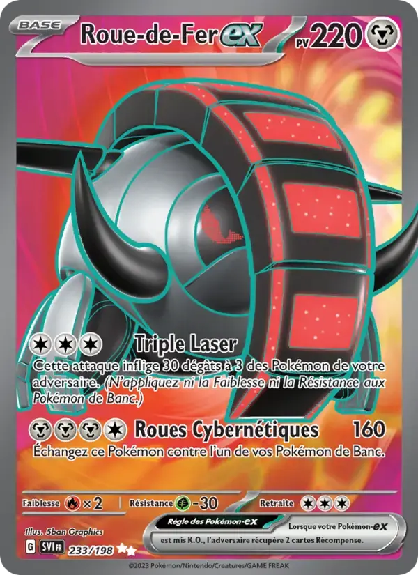 Carte Pokémon Roue-de-Fer-ex #233 — Écarlate et Violet