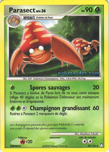 Carte Pokémon Parasect #58 — Trésors Mystérieux