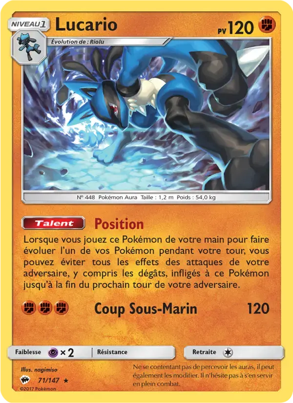 Carte Pokémon Lucario #71 — Ombres Ardentes