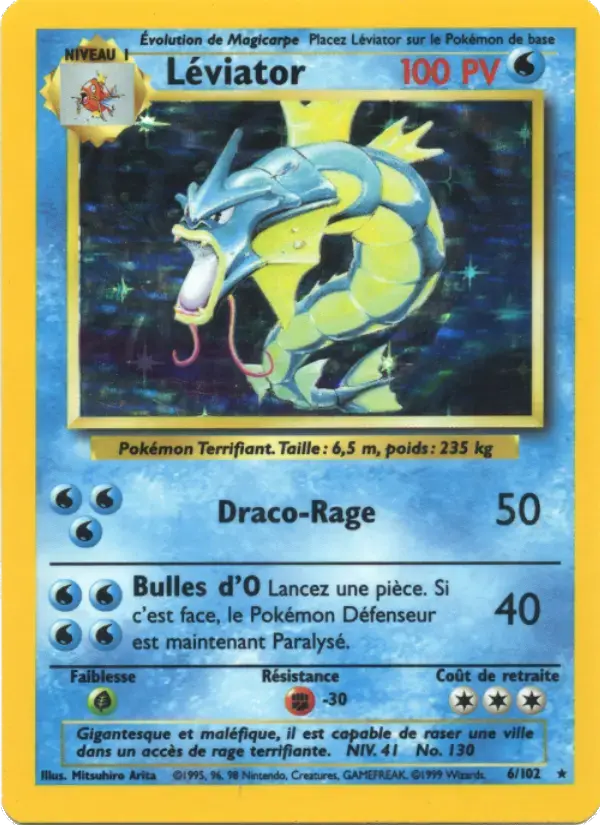 Carte Pokémon Léviator #6 — Set de Base