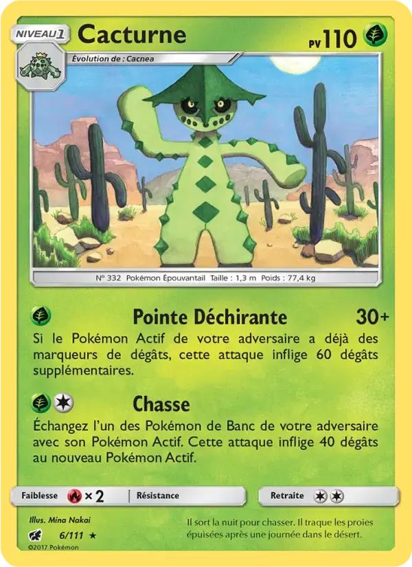 Carte Pokémon Cacturne #6 — Invasion Carmin