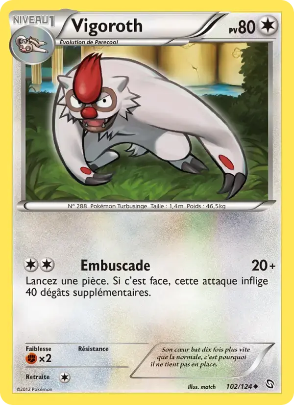 Carte Pokémon Vigoroth #102 — Dragons Exaltés