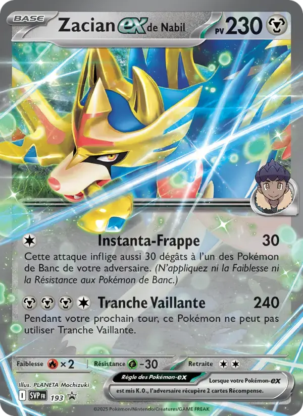 Carte Pokémon Zacian-ex de Nabil #193 — Promos Écarlate et Violet