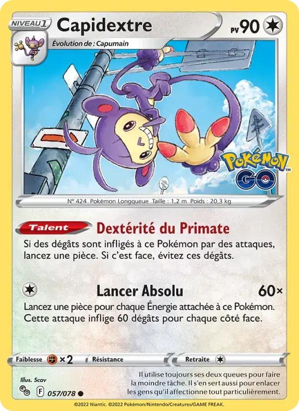 Carte Pokémon Capidextre #057 — Pokémon GO